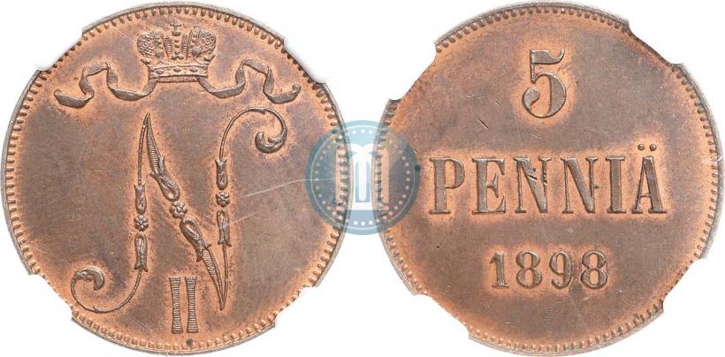 Picture 5 pennia 1898 year  