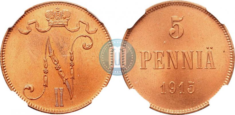 Фото 5 пенни 1915 года  