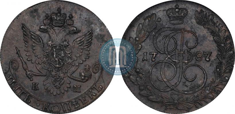 Фото 5 копеек 1787 года ЕМ 