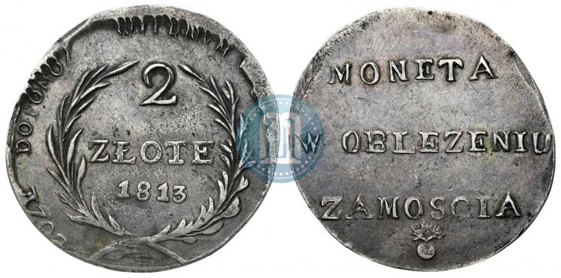 Фото 2 злотых 1813 года  