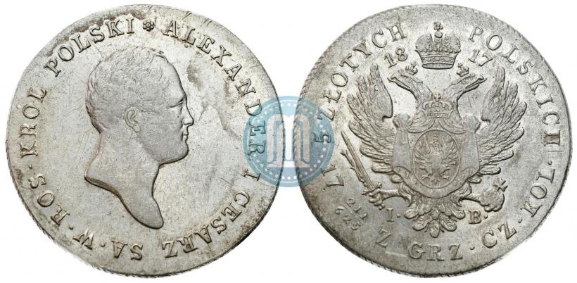Фото 5 злотых 1817 года IB 