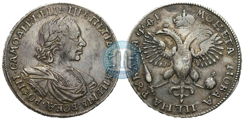 Фото 1 рубль 1719 года OK-L "Портрет в латах"