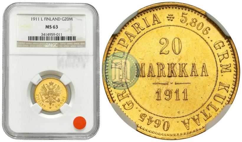 Picture 20 markkaa 1911 year L 