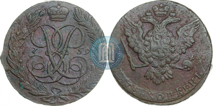 Фото 5 копеек 1759 года  