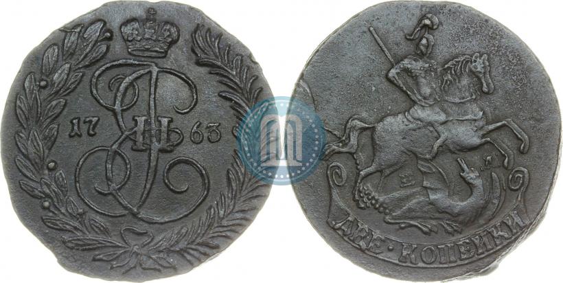 Picture 2 kopecks 1763 year ЕМ 