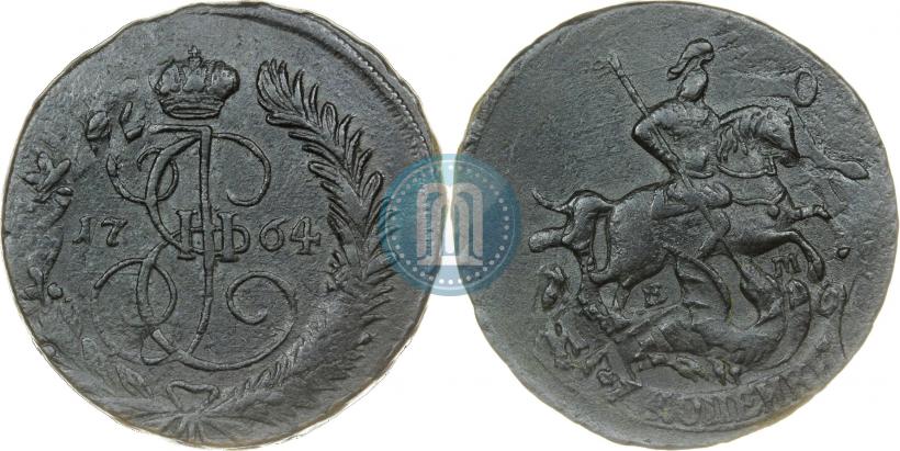Фото 2 копейки 1764 года ЕМ 