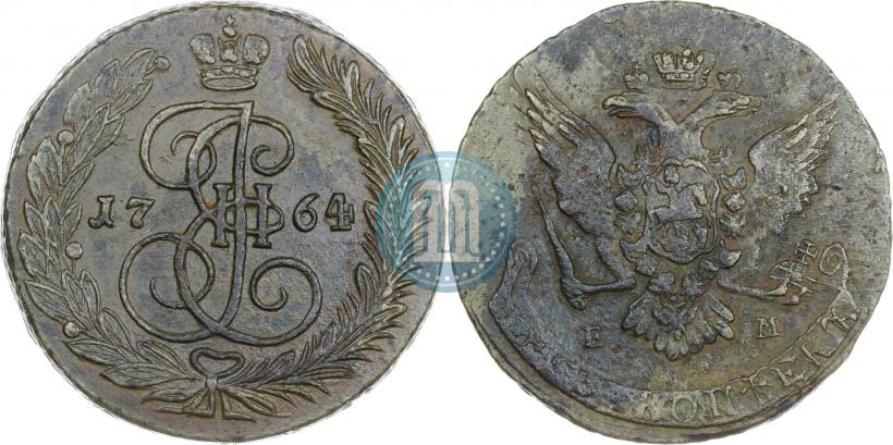 Picture 5 kopecks 1764 year ЕМ 