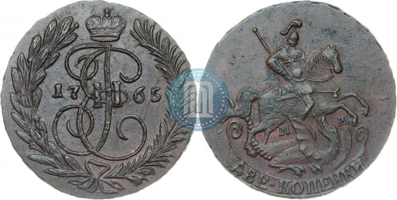 Фото 2 копейки 1765 года ММ 