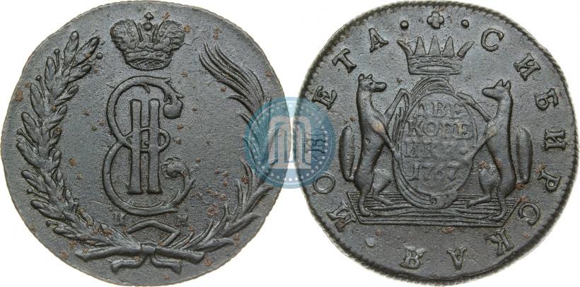 Фото 2 копейки 1767 года КМ 