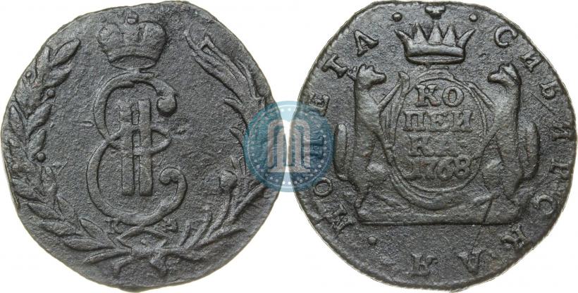Фото 1 копейка 1768 года КМ 