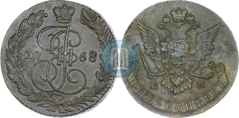 Фото 5 копеек 1768 года ЕМ 
