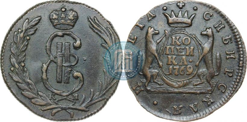 Picture 1 kopeck 1769 year КМ 