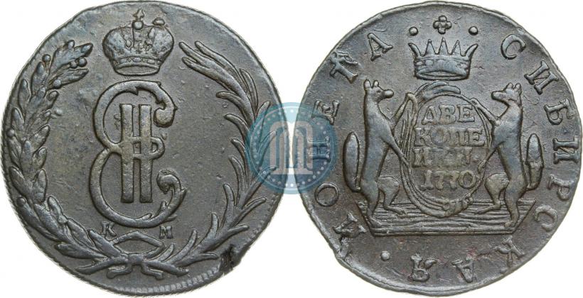 Фото 2 копейки 1770 года КМ 