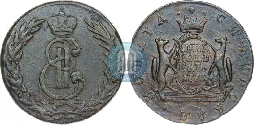 Picture 5 kopecks 1771 year КМ 