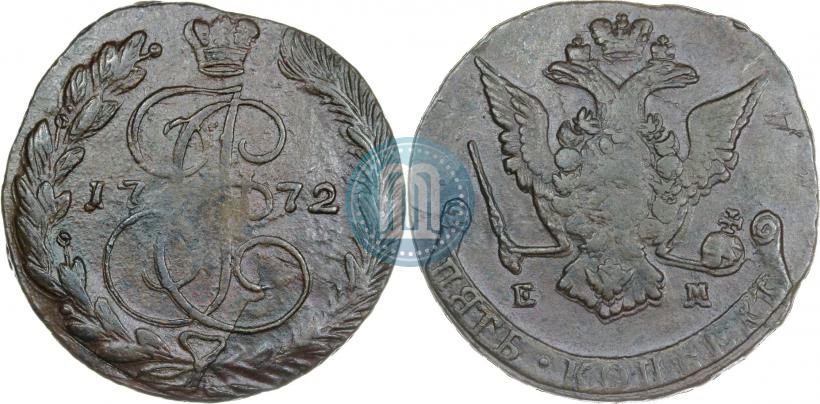 Picture 5 kopecks 1772 year ЕМ 