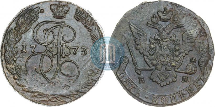Picture 5 kopecks 1773 year ЕМ 