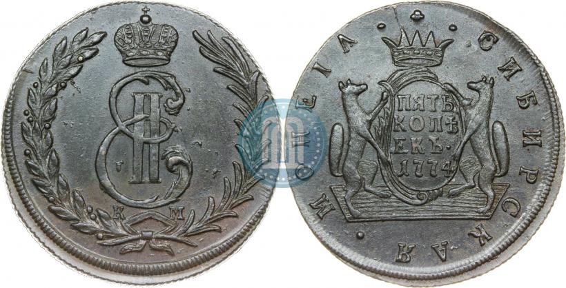 Picture 5 kopecks 1774 year КМ 