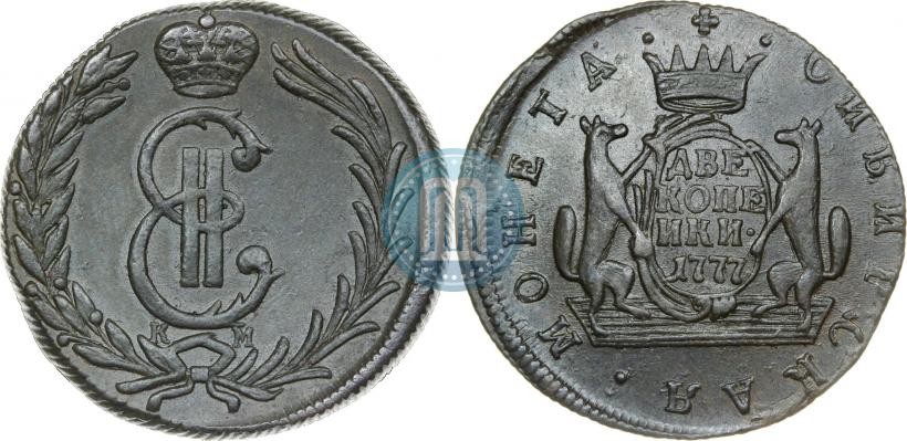 Фото 2 копейки 1777 года КМ 
