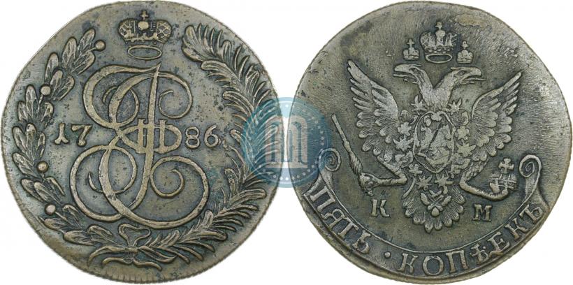 Picture 5 kopecks 1786 year КМ 