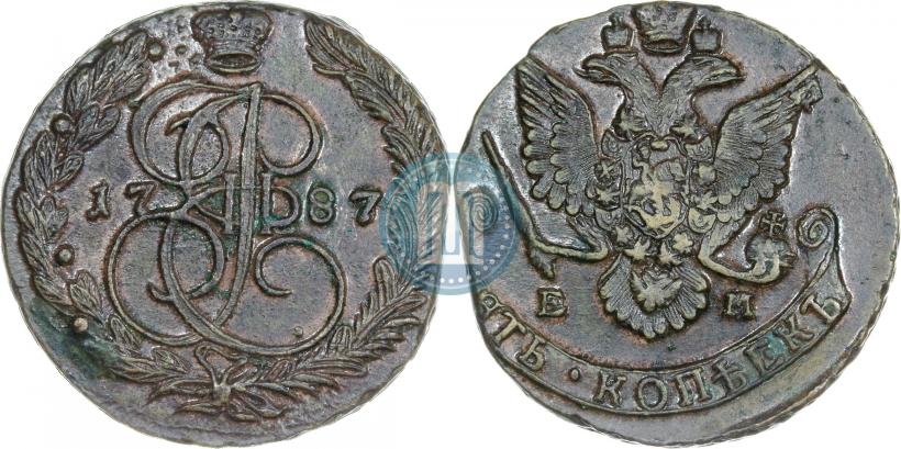 Фото 5 копеек 1787 года ЕМ 