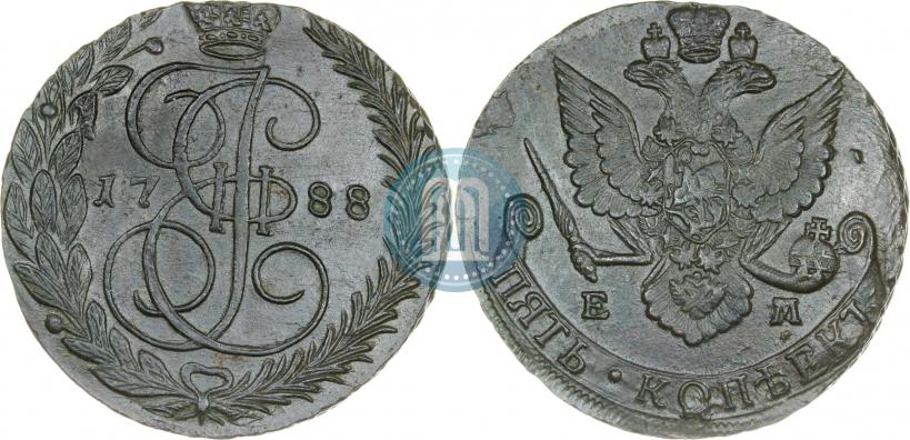 Фото 5 копеек 1788 года ЕМ 
