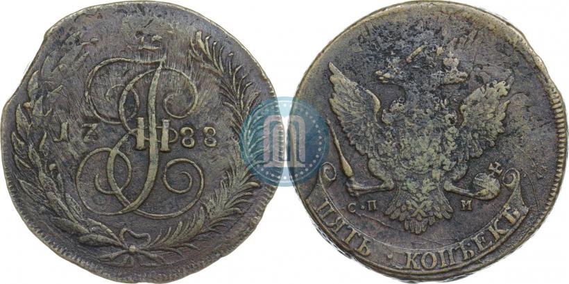 Picture 5 kopecks 1788 year СПМ 