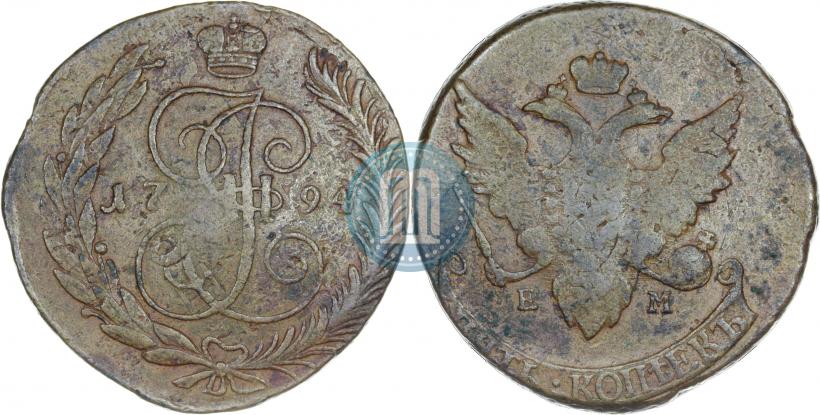 Picture 5 kopecks 1794 year ЕМ "Paul's restrike"