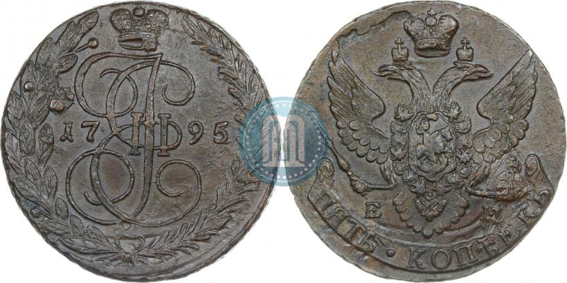Фото 5 копеек 1795 года ЕМ 
