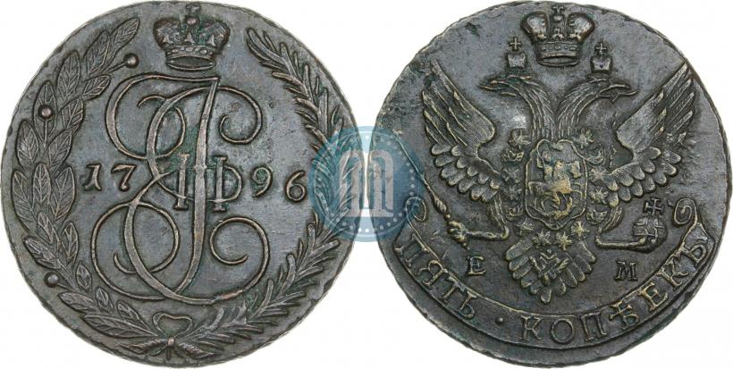 Picture 5 kopecks 1796 year ЕМ 