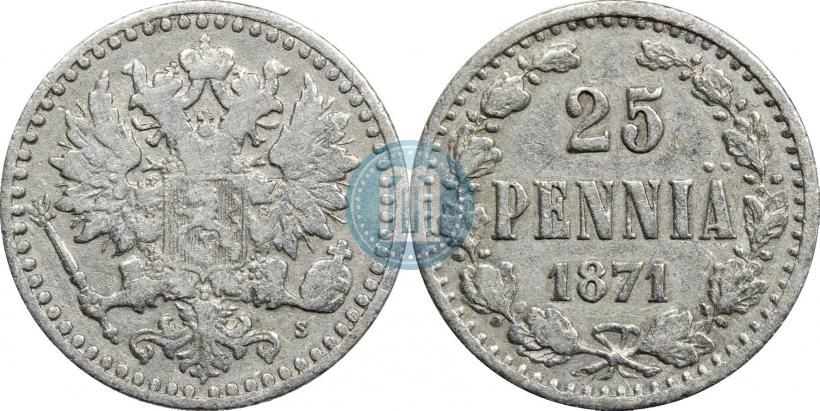 Picture 25 pennia 1871 year S 