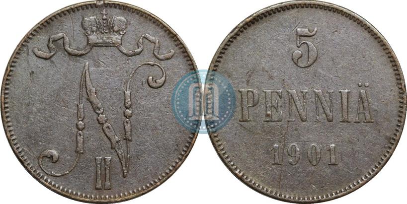 Фото 5 пенни 1901 года  