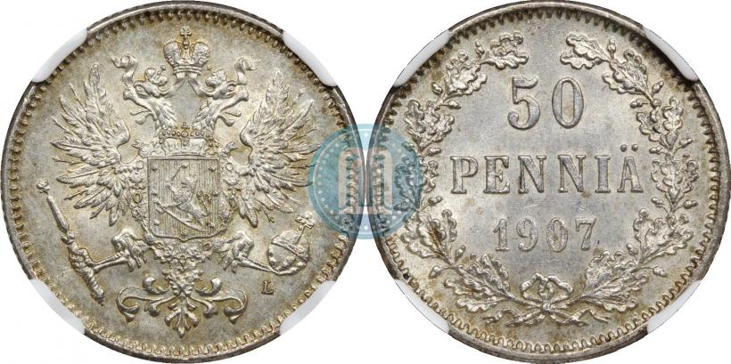 Фото 50 пенни 1907 года L 