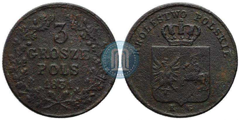 Picture 3 grosze 1831 year KG "Polish uprising"
