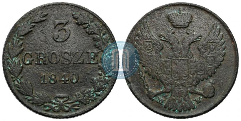 Picture 3 grosze 1840 year MW 
