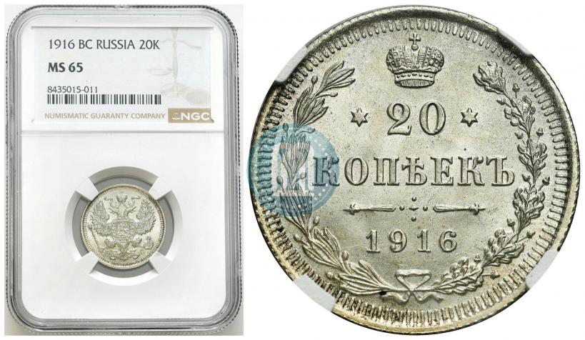 Picture 20 kopecks 1916 year ВС 