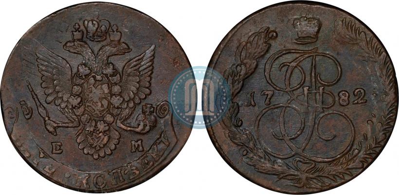 Фото 5 копеек 1782 года ЕМ 