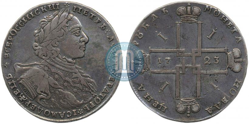 Фото 1 рубль 1723 года OK "Портрет в горностаевой мантии"