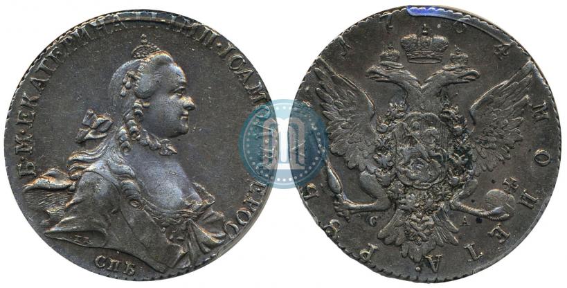 Фото 1 рубль 1764 года СПБ-СА 