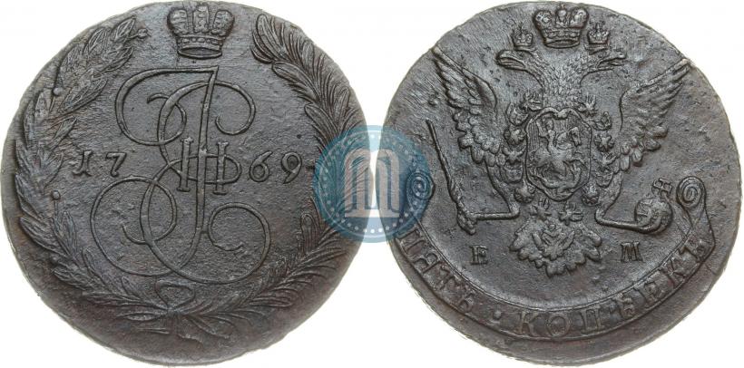 Фото 5 копеек 1769 года ЕМ 