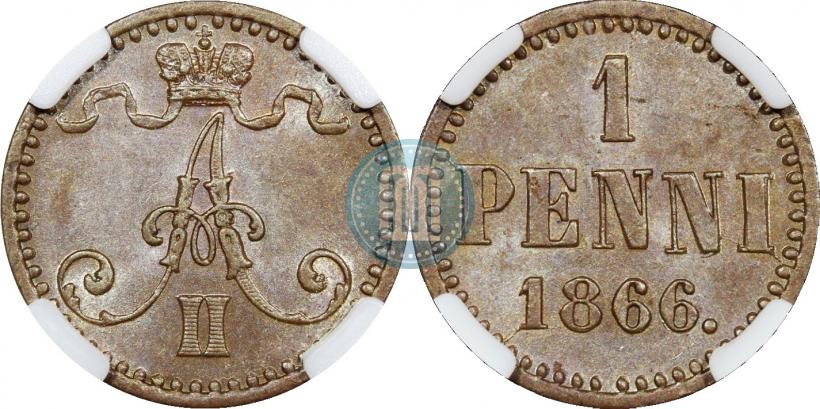 Picture 1 penni 1866 year  