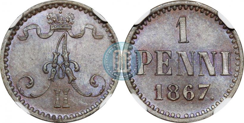 Фото 1 пенни 1867 года  