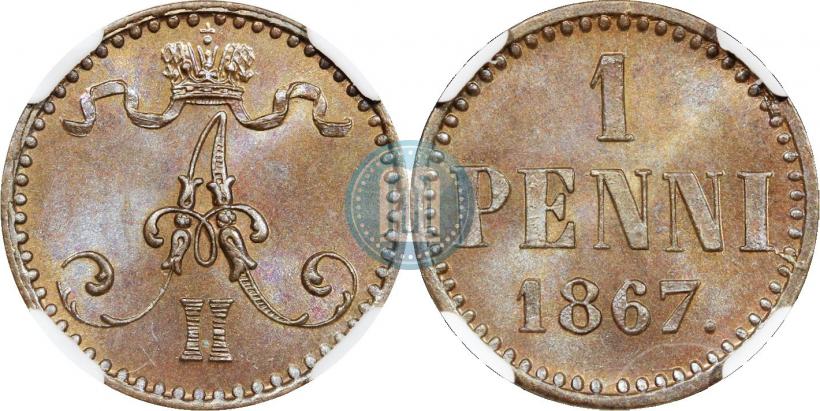 Фото 1 пенни 1867 года  