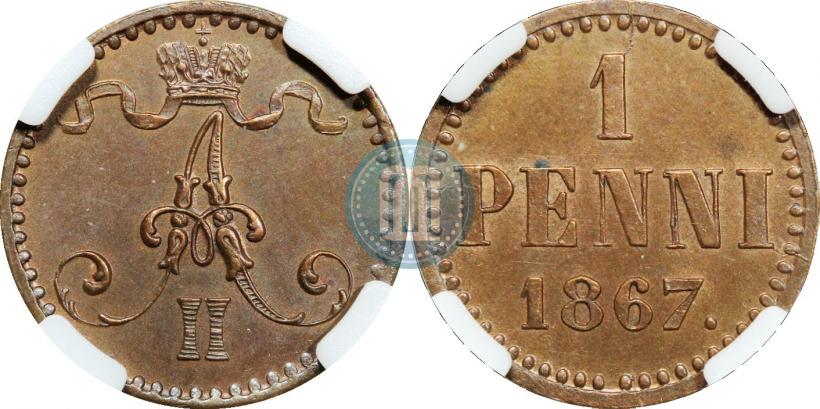 Фото 1 пенни 1867 года  