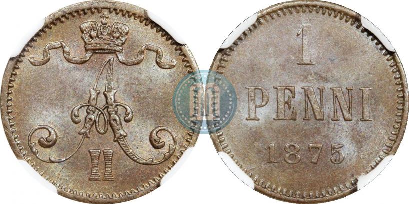 Фото 1 пенни 1875 года  