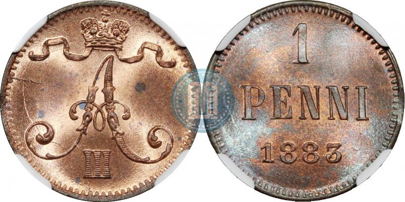 Фото 1 пенни 1883 года  