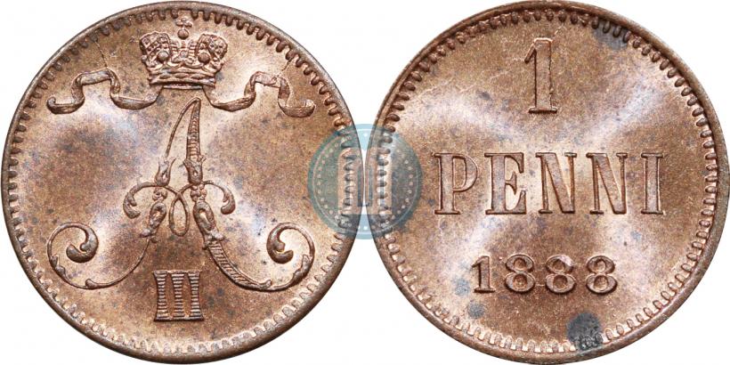 Фото 1 пенни 1888 года  