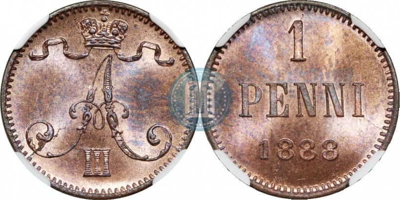 Фото 1 пенни 1888 года  