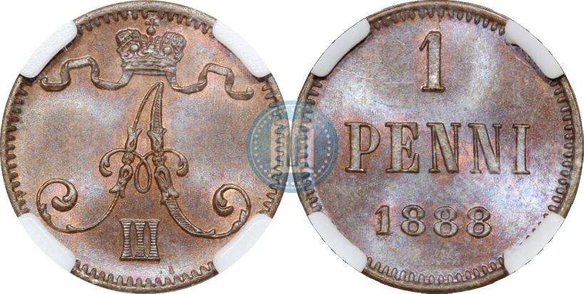 Фото 1 пенни 1888 года  