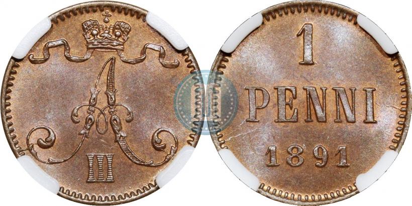 Фото 1 пенни 1891 года  