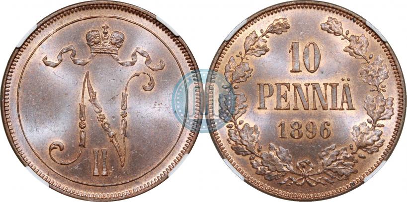 Фото 10 пенни 1896 года  